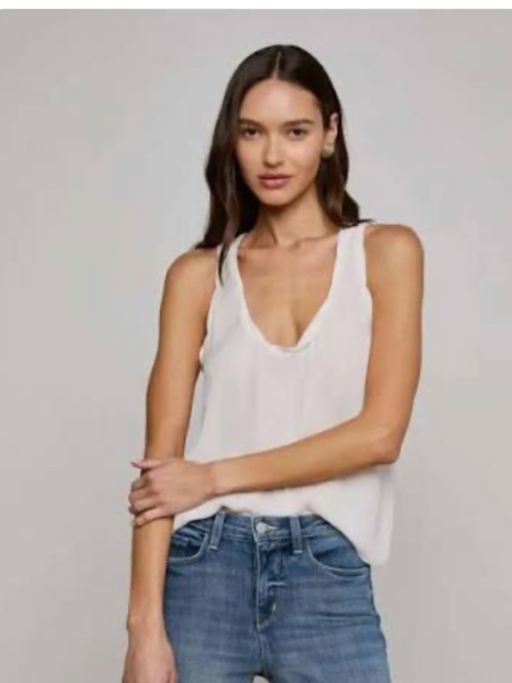 L'AGENCE White Trixi Twisted Band Tank